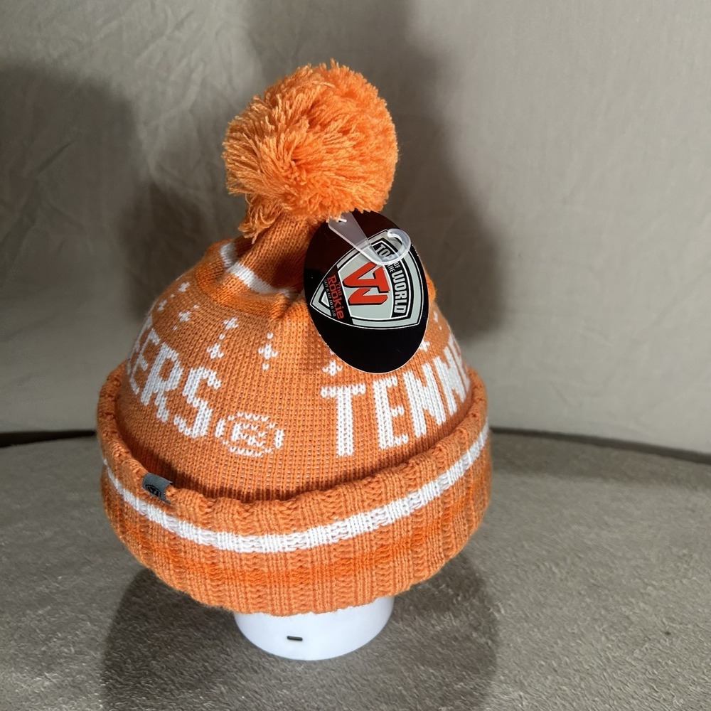 Tennessee Volunteers "Top of the World" Knit Pom Beanie – Orange & White NWT - Picture 3 of 7